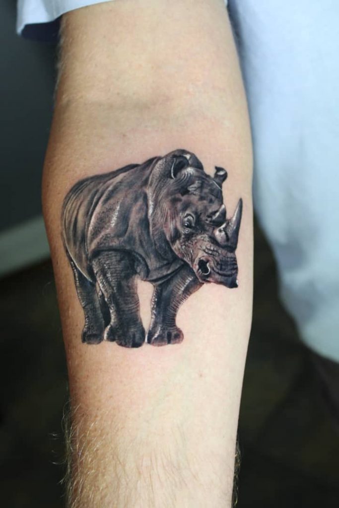 Creative tattoos. Rhino tattoo. Tattoo art