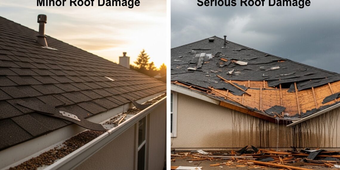 Minor and Serious Roof Damage Show Different Warning Signs