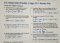 8.3 Independent Practice Page 221 Answer Key