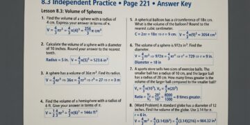 8.3 Independent Practice Page 221 Answer Key